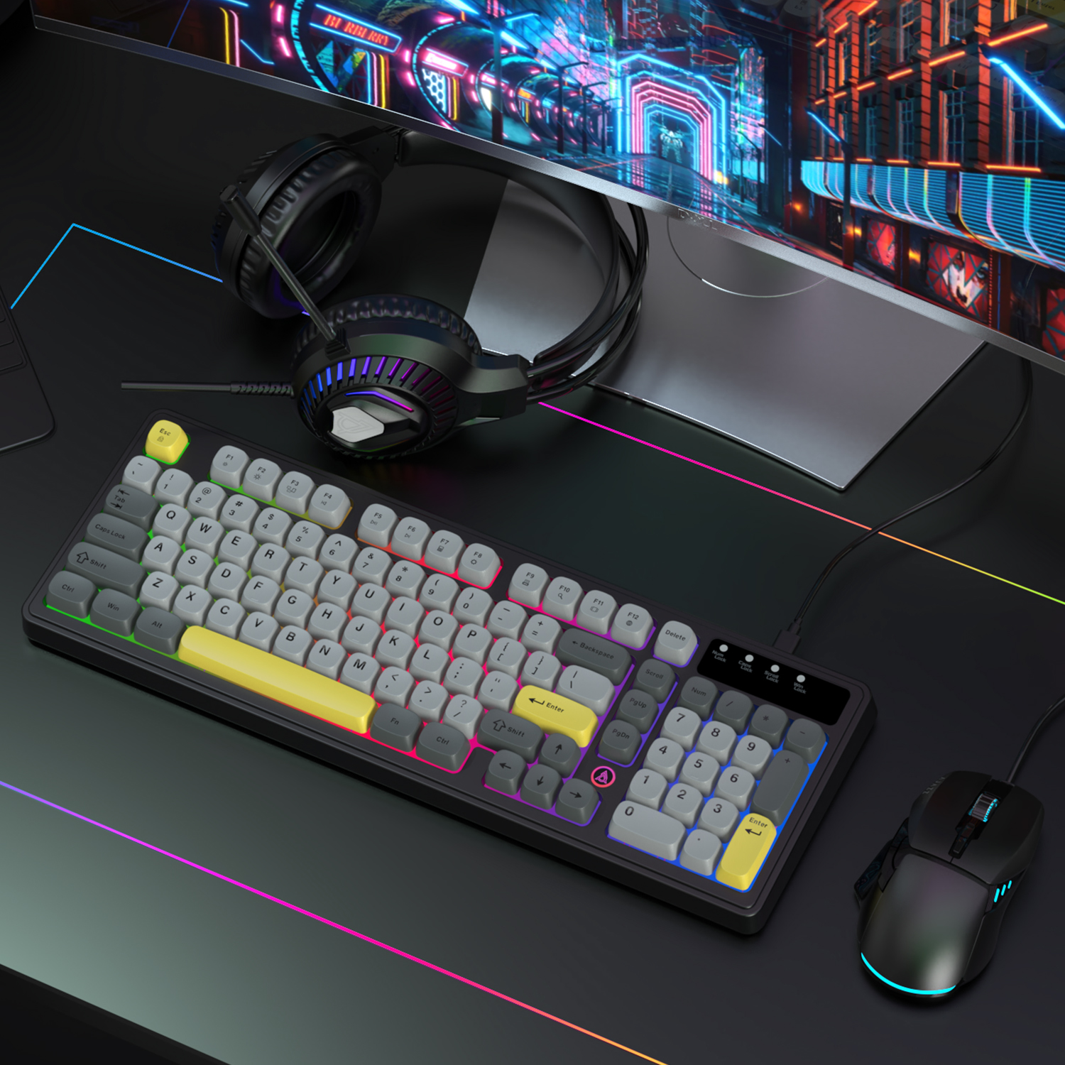 AJAZZ AT120 Bundle: Gaming Key - مراجعة Gaming Headset Rgb وسعره