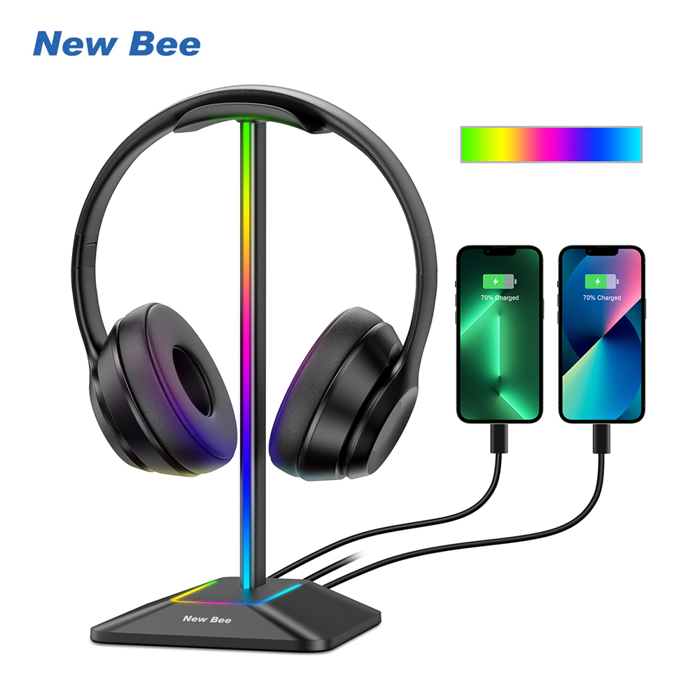 New Bee Z8 RGB Headphones Stan - مراجعة Headphone Stand Desk وسعره