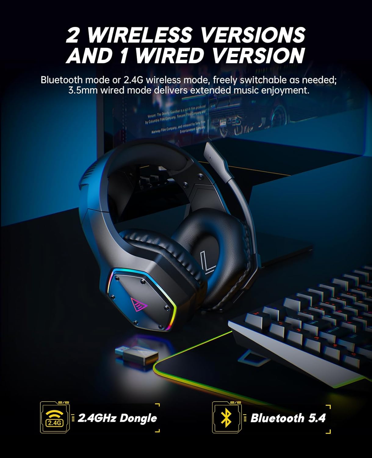 2.4GHz Wireless Gaming Headset - مراجعة Gaming Headset Rgb وسعره