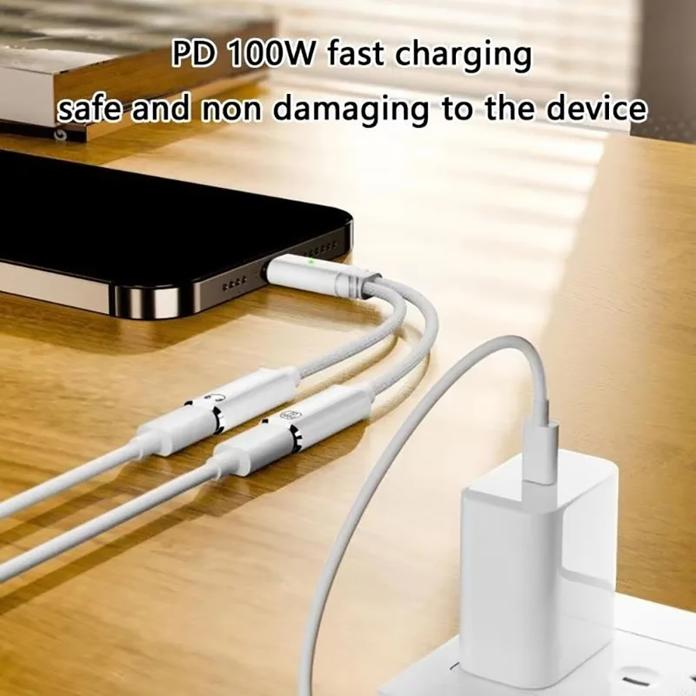 USB C Splitter 2 in 1 Headphon - مراجعة Earphone Splitter Jack وسعره
