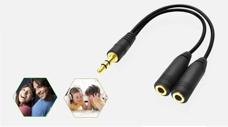 Headphone Splitter, 3.5mm Exte - مراجعة Earphone Splitter Jack وسعره