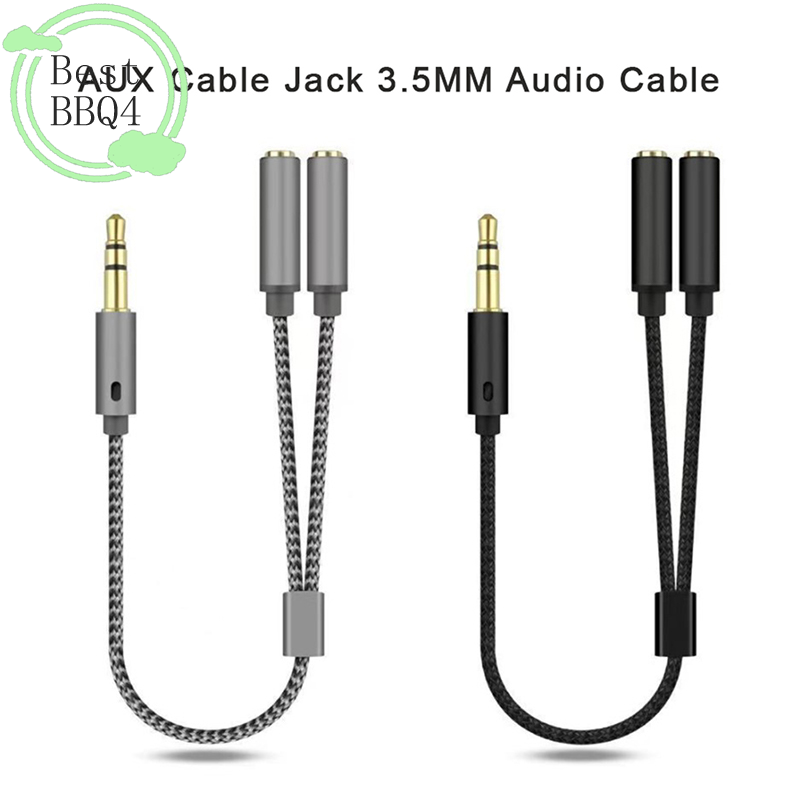 (BBQ4)AUX Cable Jack 3.5MM Aud - مراجعة Earphone Splitter Jack وسعره