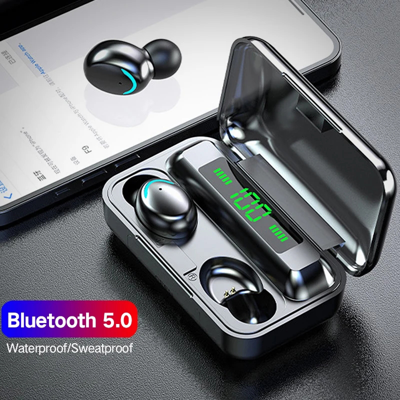 F9 Wireless Headphone TWS Blue - مراجعة Wireless Earbuds Tws وسعره