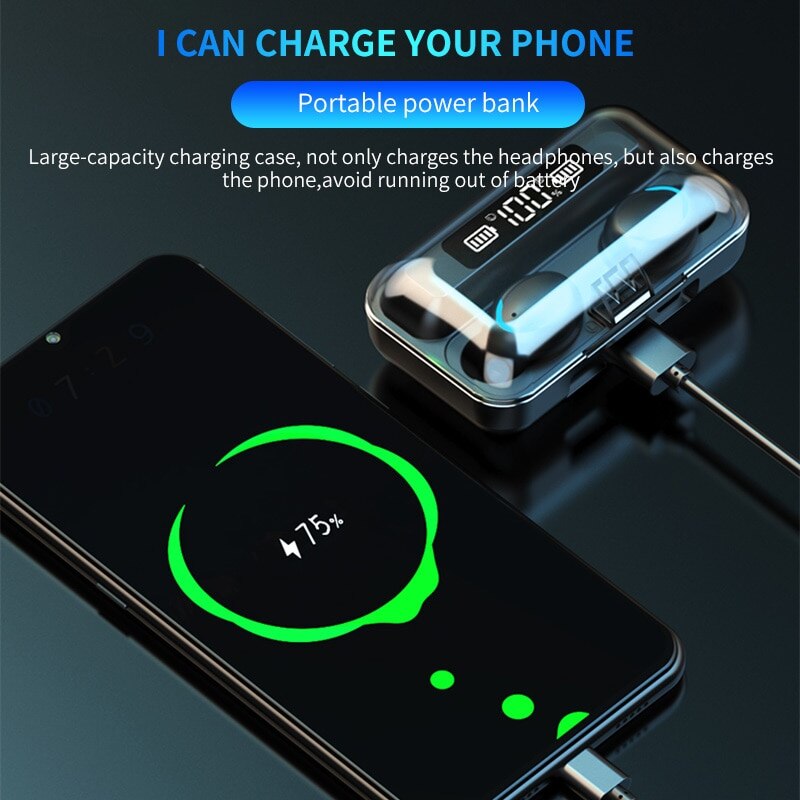F9 Wireless Headphone TWS Blue - مراجعة Wireless Earbuds Tws وسعره