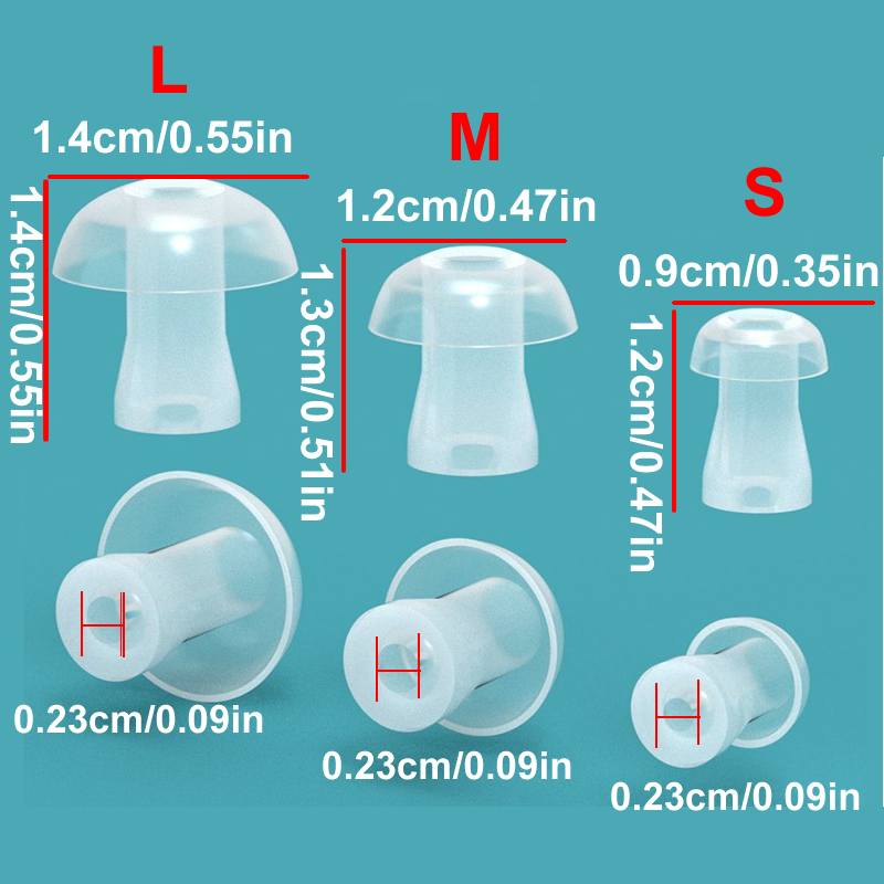 100pcs  Ear Cap Cushion for He - مراجعة Silicone Ear Tip Replacement وسعره