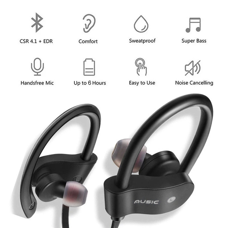 Sports Wireless Bluetooth Head - مراجعة Sports Earphone Hook وسعره