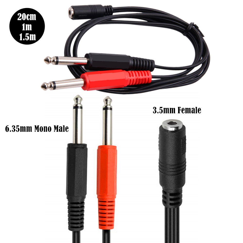 6.35 Mm Male To 2 6.35 Mm 3.5m - مراجعة Audio Splitter Y وسعره
