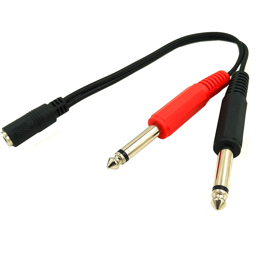 6.35 Mm Male To 2 6.35 Mm 3.5m - مراجعة Audio Splitter Y وسعره