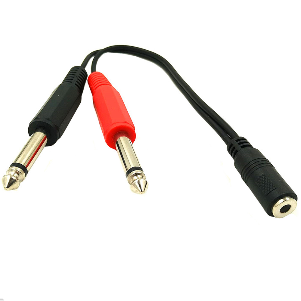 6.35 Mm Male To 2 6.35 Mm 3.5m - مراجعة Audio Splitter Y وسعره