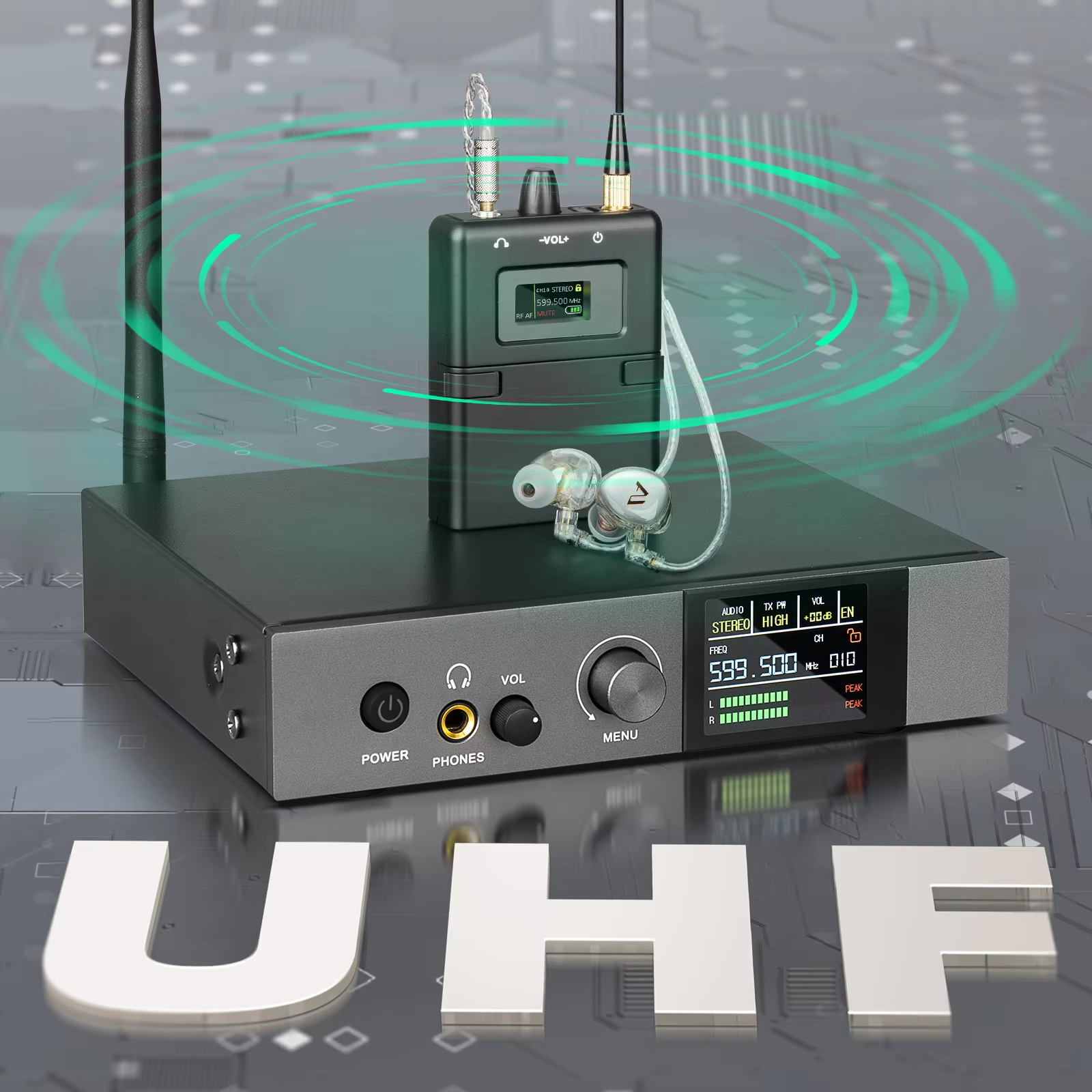 590-599mhz stereo IEM UHF Stag - مراجعة In Ear Monitor Iem وسعره