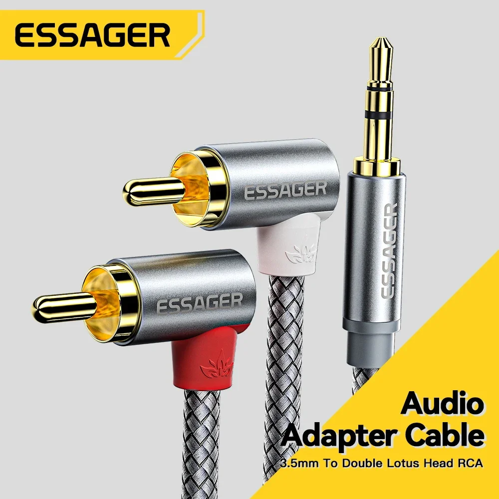Essager 90 ° Angle RCA Audio S - مراجعة Audio Splitter Y وسعره