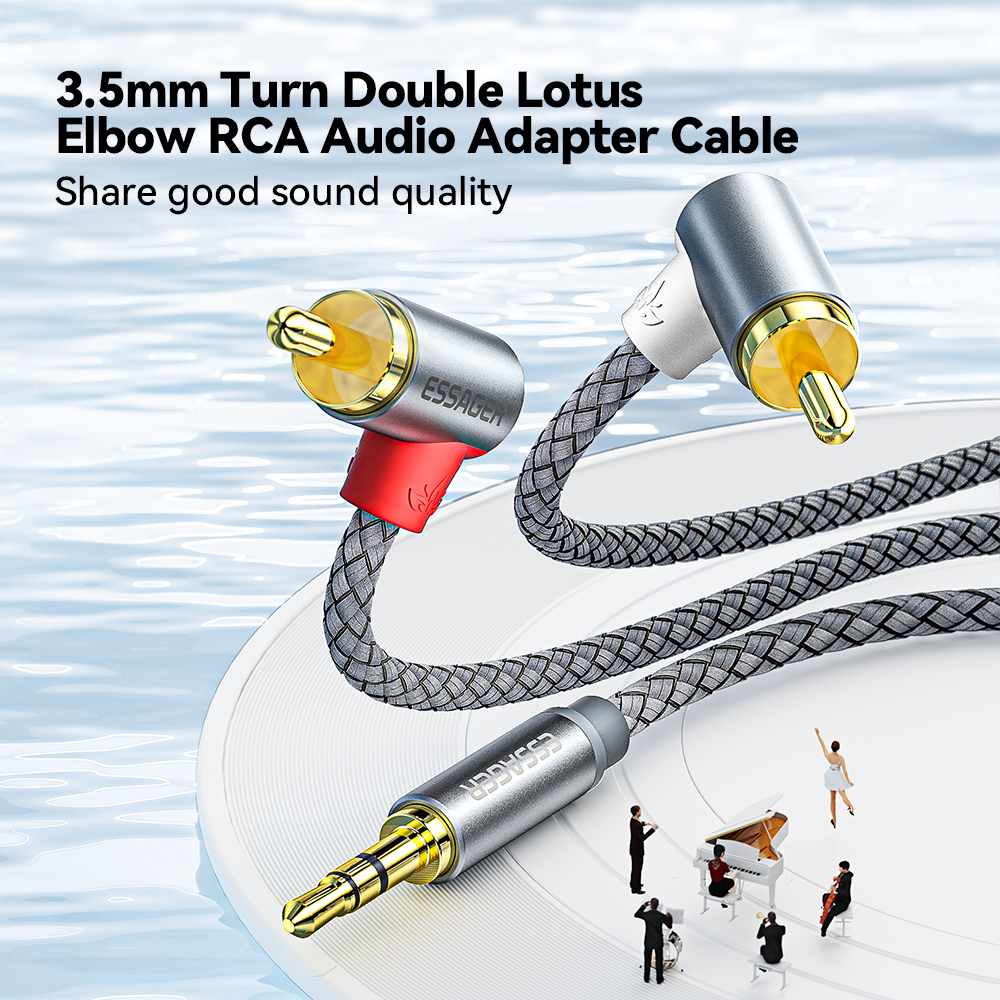 Essager 90 ° Angle RCA Audio S - مراجعة Audio Splitter Y وسعره