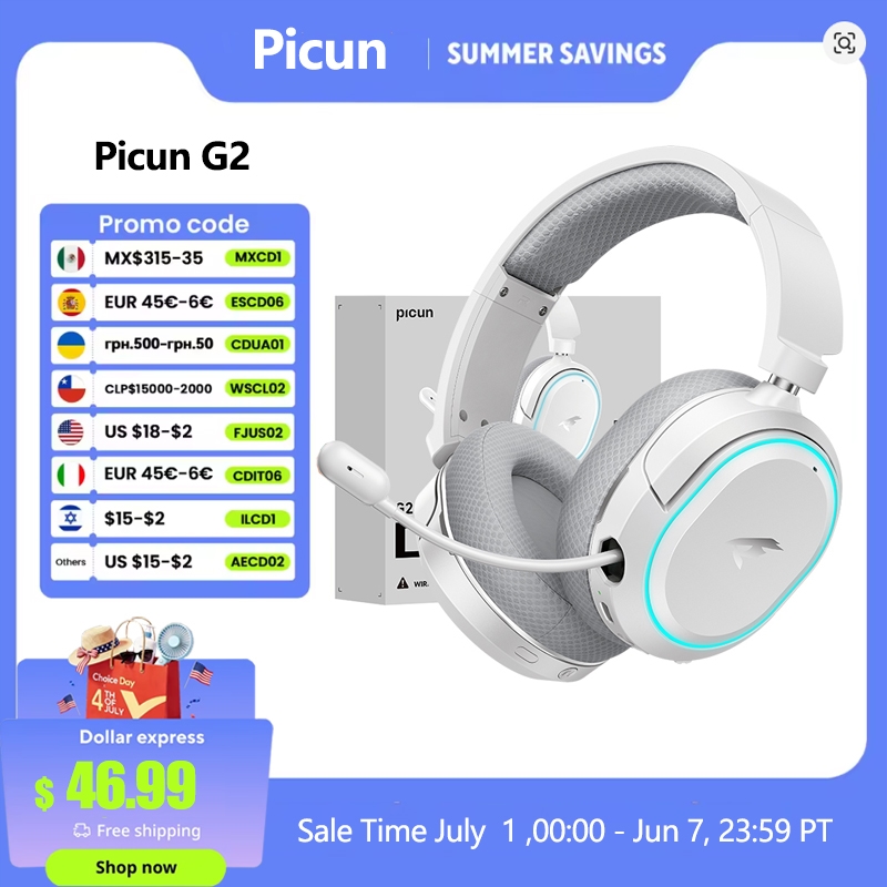 Picun G2 2.4GHz Bluetooth Wire - مراجعة Gaming Headset Rgb وسعره