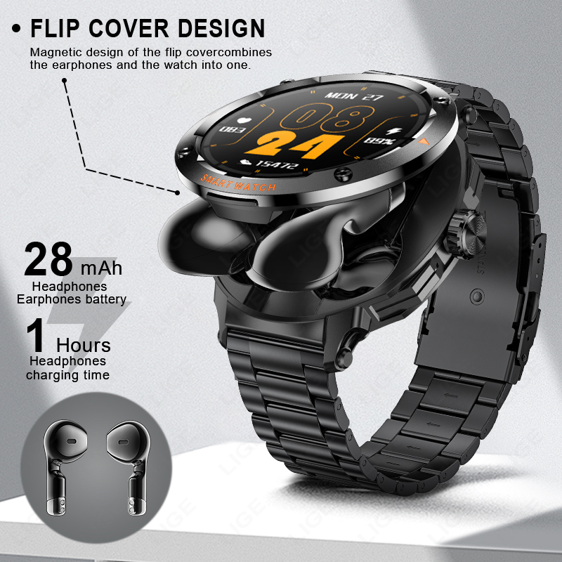 New Men's 2 In 1 Headset Smart - مراجعة Earbuds Charging Case وسعره