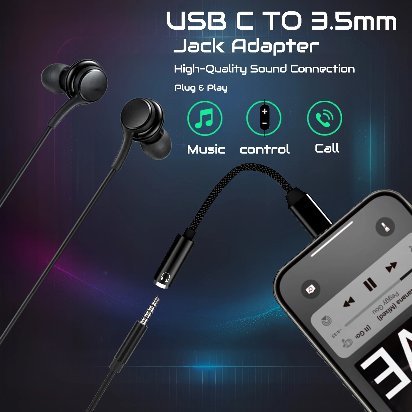 USB Type C 3.5 Jack Adapter US - مراجعة Cable Extension 3.5 وسعره