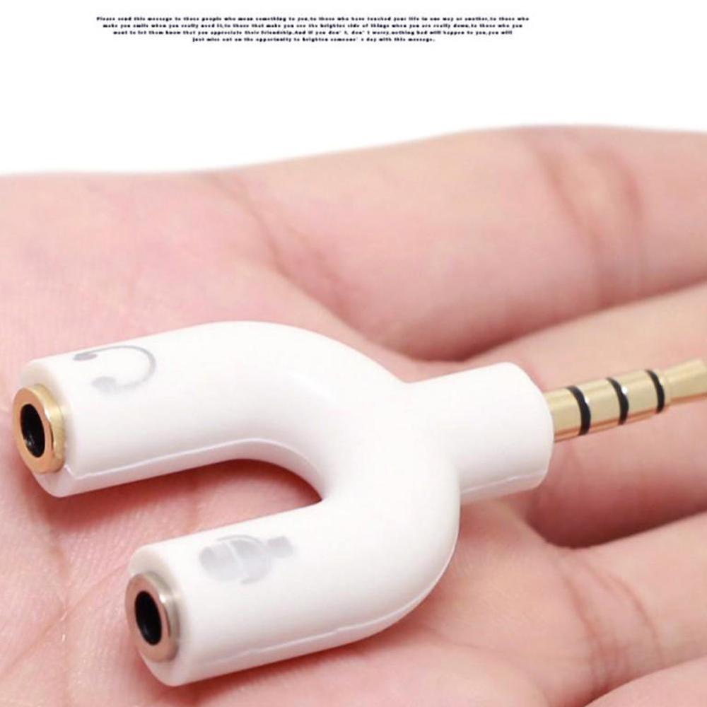 1PC Dual 3.5MM U Type Adapter  - مراجعة Earphone Splitter Jack وسعره