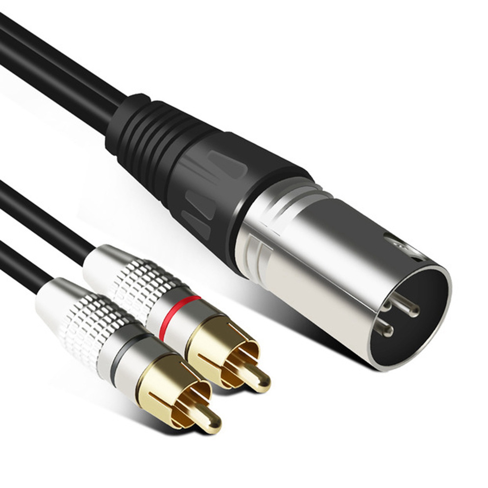 1 XLR Male to 2 RCA Male Plug  - مراجعة Audio Splitter Y وسعره