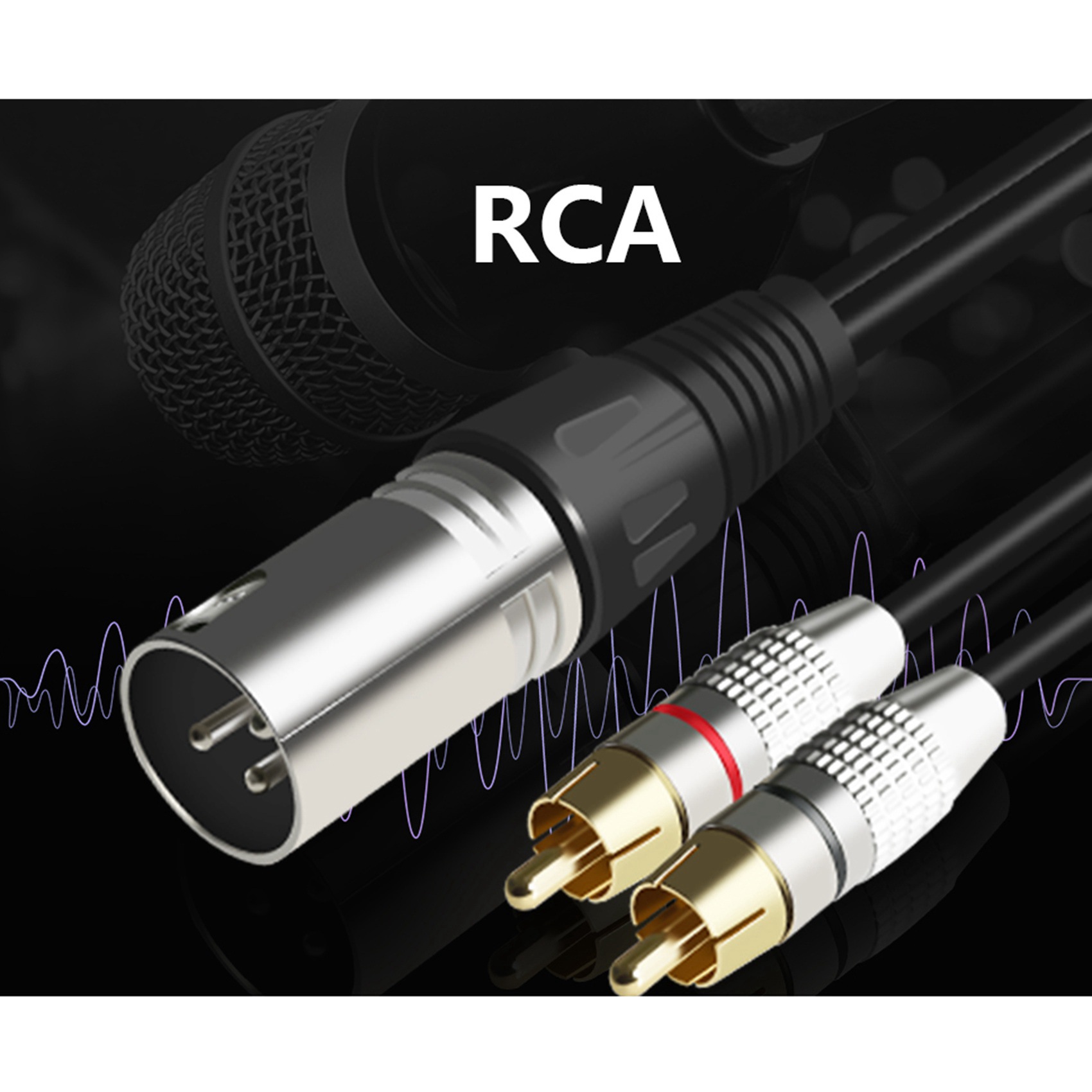 1 XLR Male to 2 RCA Male Plug  - مراجعة Audio Splitter Y وسعره