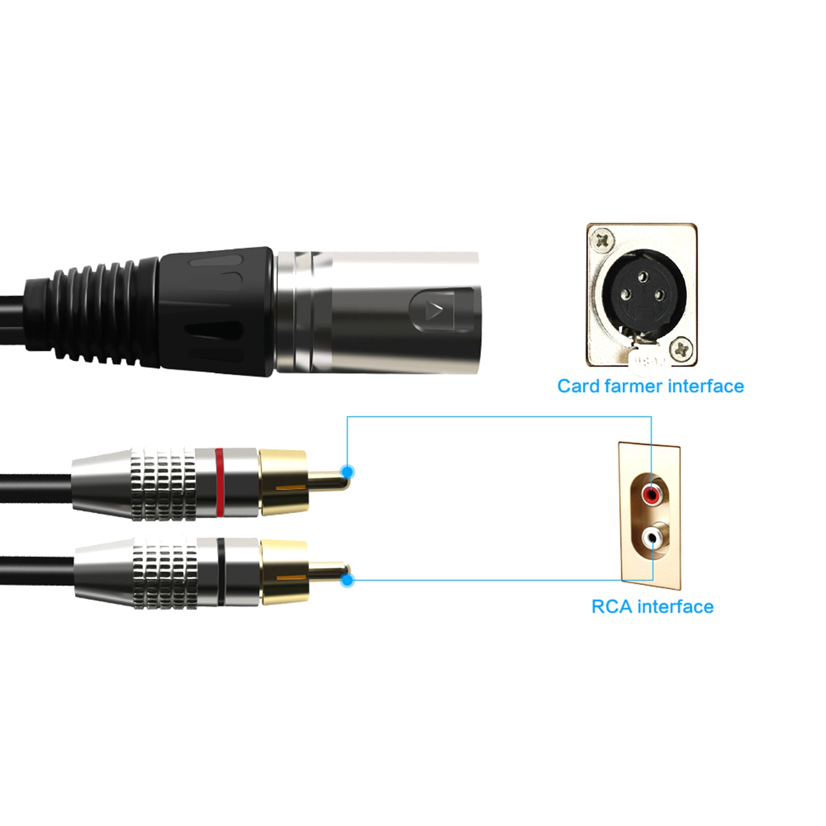 1 XLR Male to 2 RCA Male Plug  - مراجعة Audio Splitter Y وسعره
