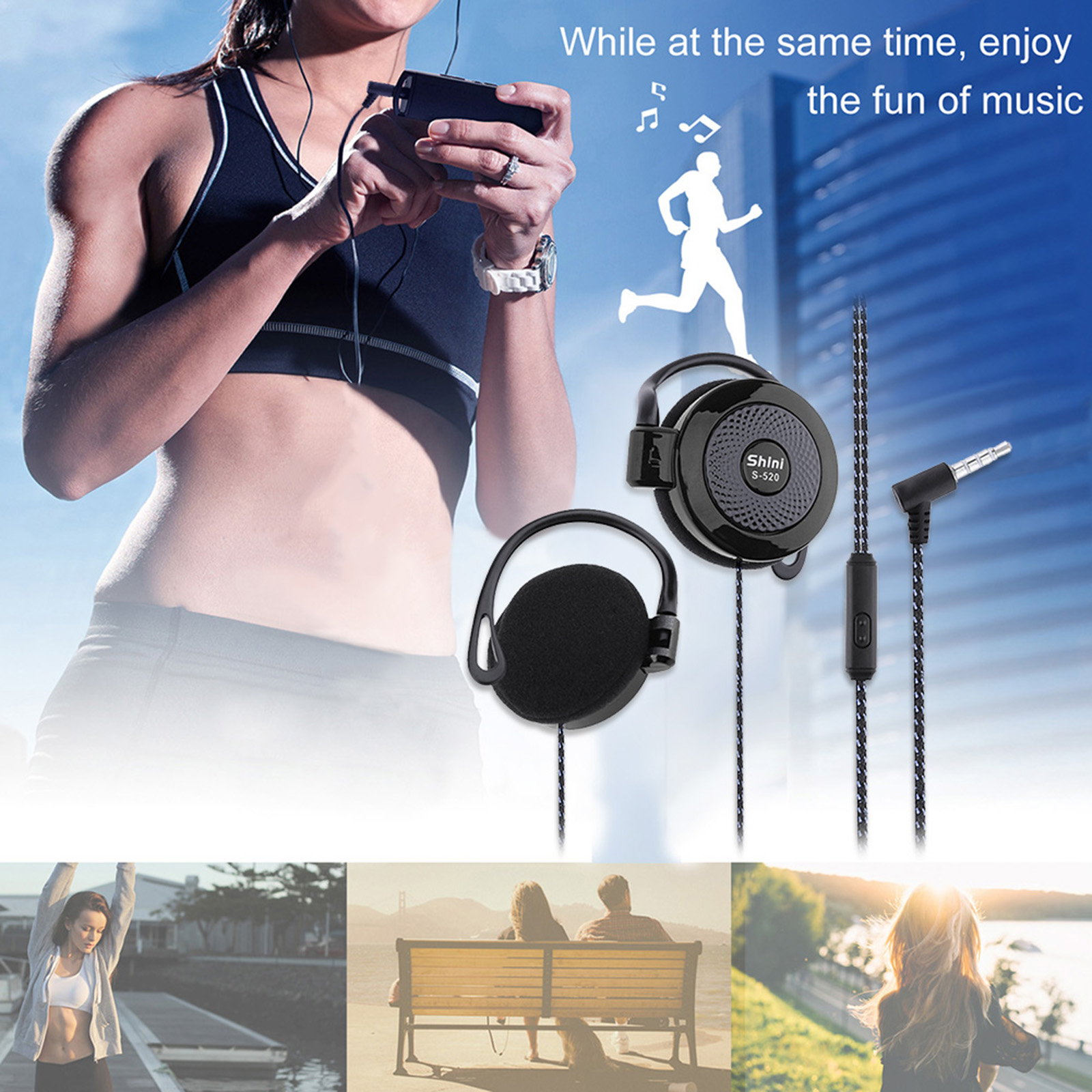 【Sale】3.5mm Wired Headset Ear  - مراجعة Sports Earphone Hook وسعره