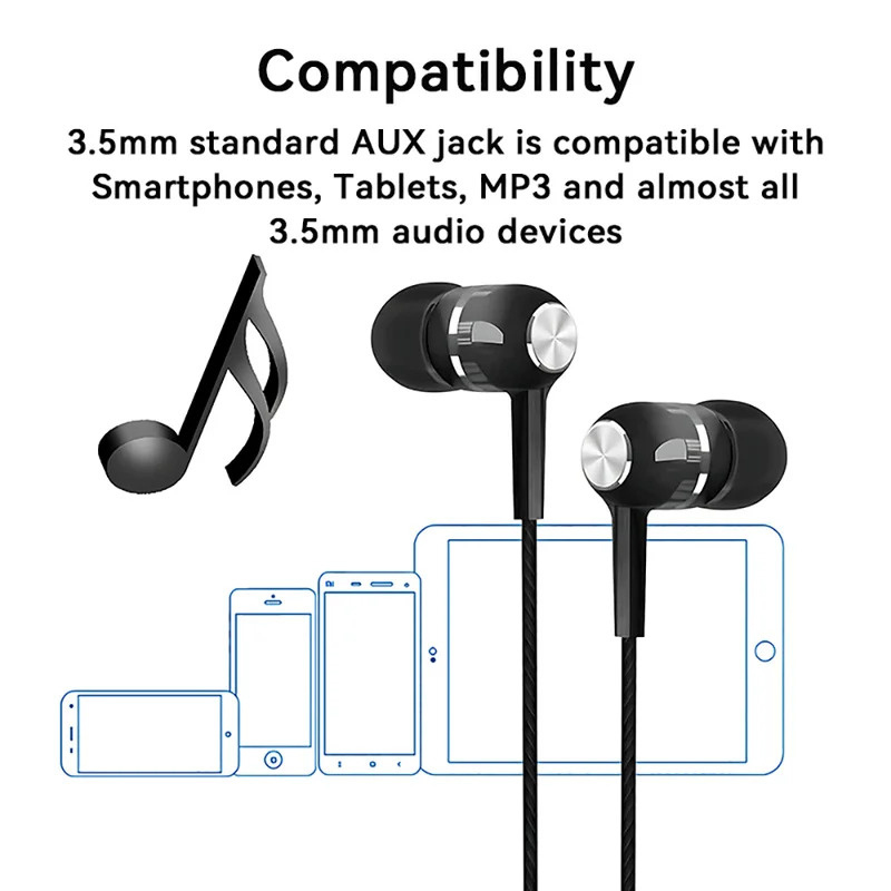 1/2/3/4Pcs 3.5mm Wired Earphon - مراجعة Wired Earphone Mic وسعره