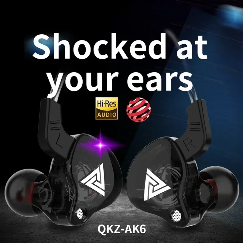 NEW QKZ AK6 Copper Driver HiFi - مراجعة Wired Earphone Mic وسعره