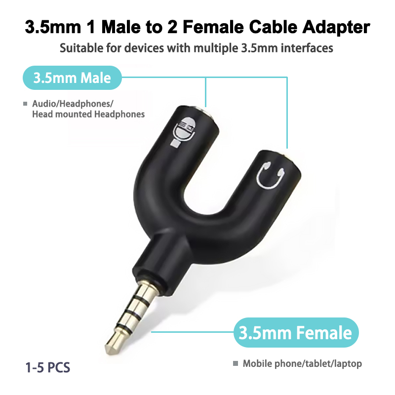3.5mm headphone splitter micro - مراجعة Earphone Splitter Jack وسعره