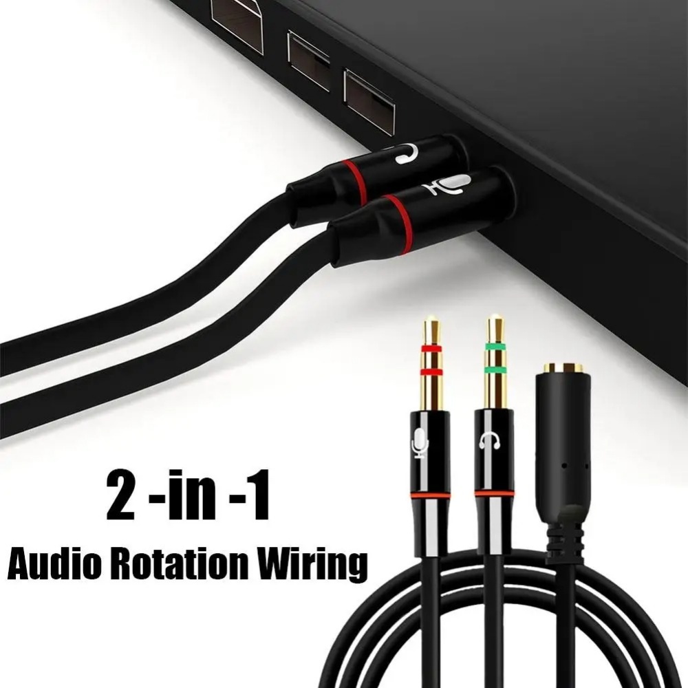 3.5mm Headphone Microphone Aud - مراجعة Audio Splitter Y وسعره