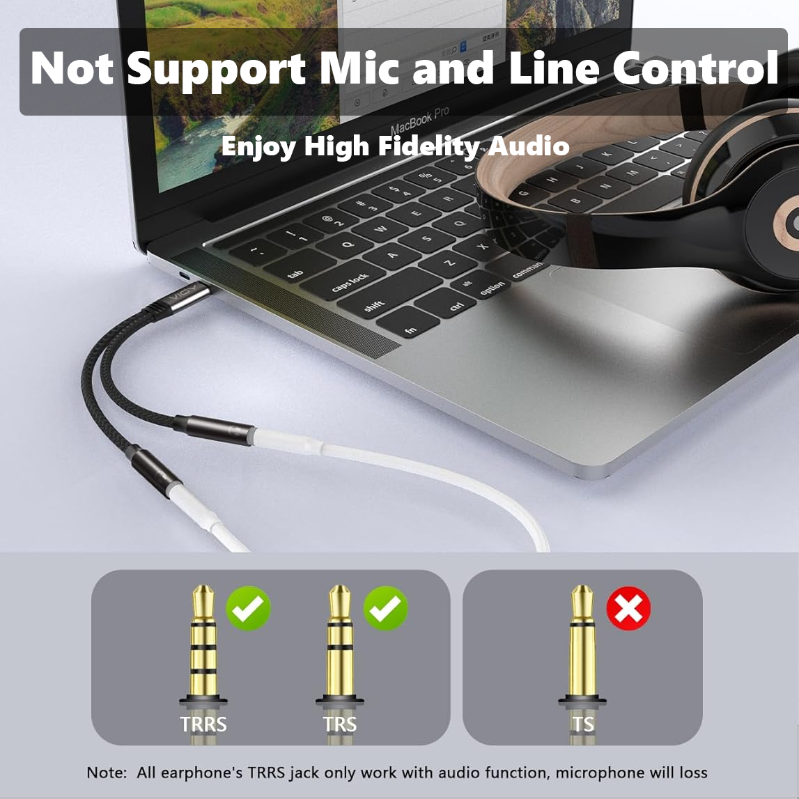 USB C To Dual 3.5mm Female Hea - مراجعة Earphone Splitter Jack وسعره