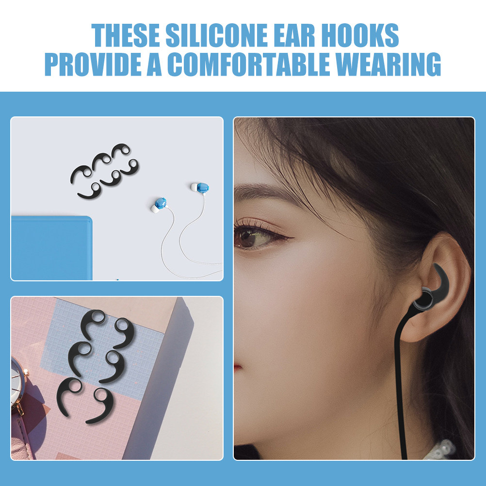 12Pcs Ear Hooks Silicone Sport - مراجعة Silicone Ear Tip Replacement وسعره
