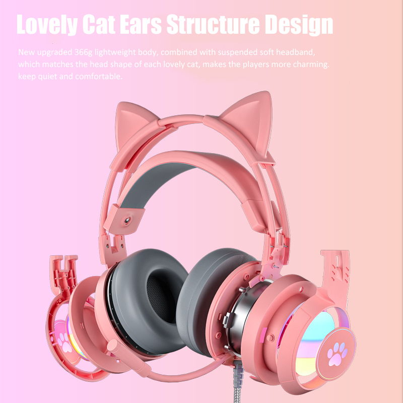 Cute Cat Ear Gaming Headphones - مراجعة Gaming Headset Rgb وسعره