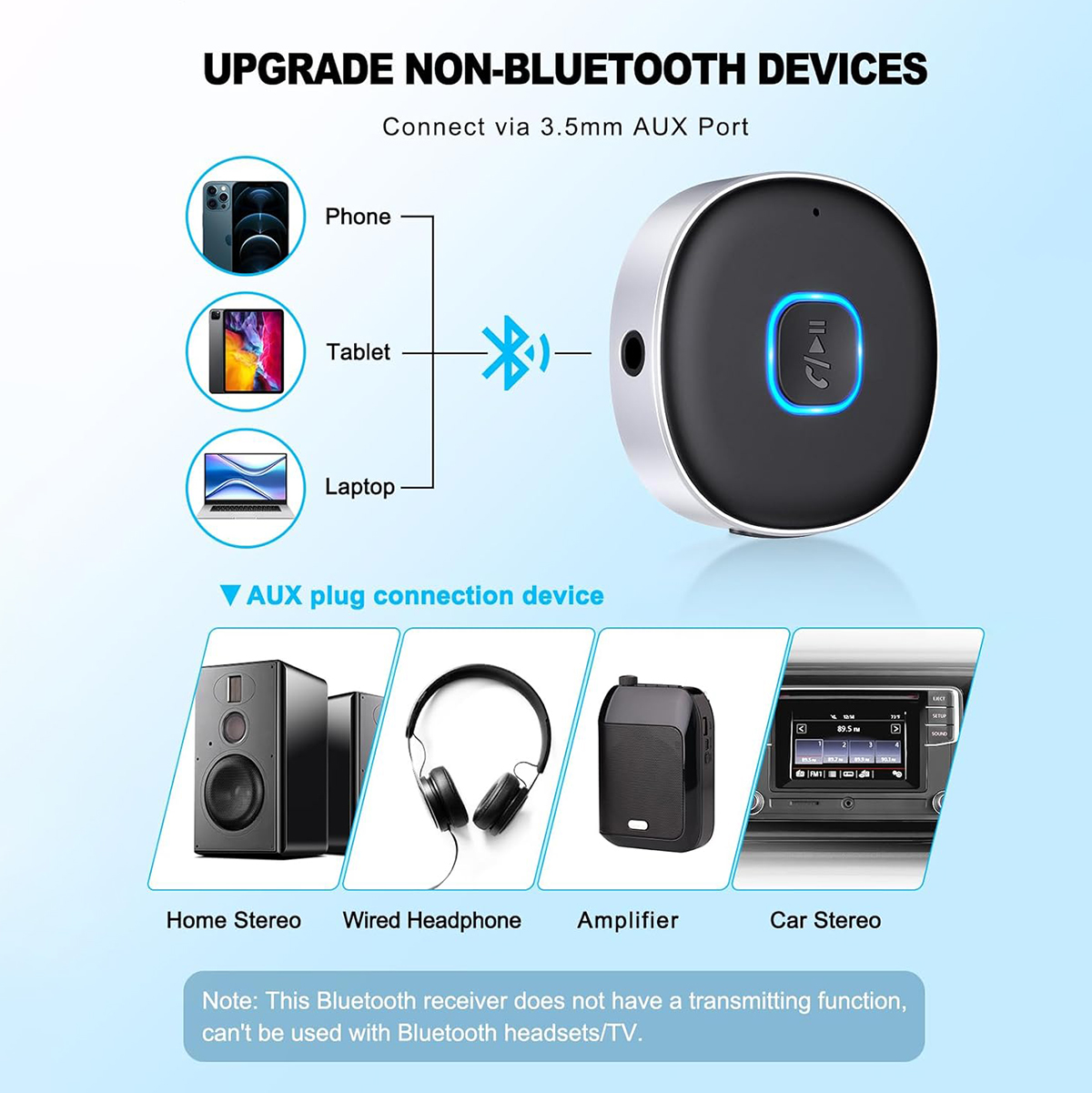 Car Bluetooth AUX Adapter, Min - مراجعة Bluetooth Adapter Receiver وسعره