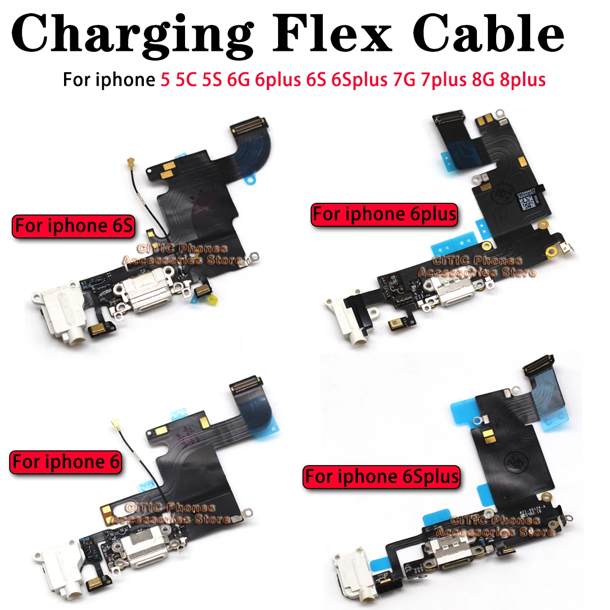 5pcs For iPhone 6 6S 7 8 Plus  - مراجعة Wired Earphone Mic وسعره