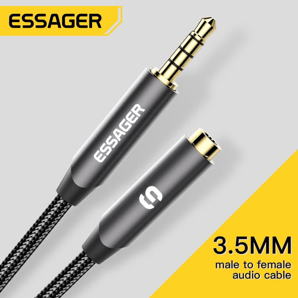 ESSAGER Headphone Extension Ca - مراجعة Earphone Splitter Jack وسعره