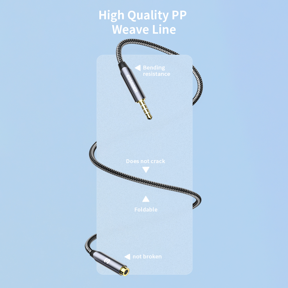 ESSAGER Headphone Extension Ca - مراجعة Earphone Splitter Jack وسعره