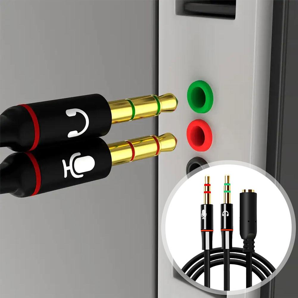 Headphone Microphone Audio Con - مراجعة Audio Splitter Y وسعره