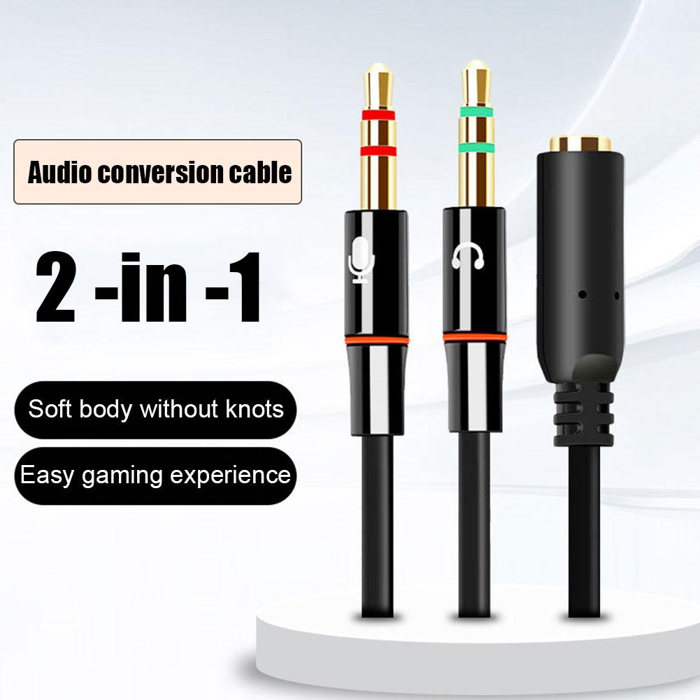 Headphone Microphone Audio Con - مراجعة Audio Splitter Y وسعره