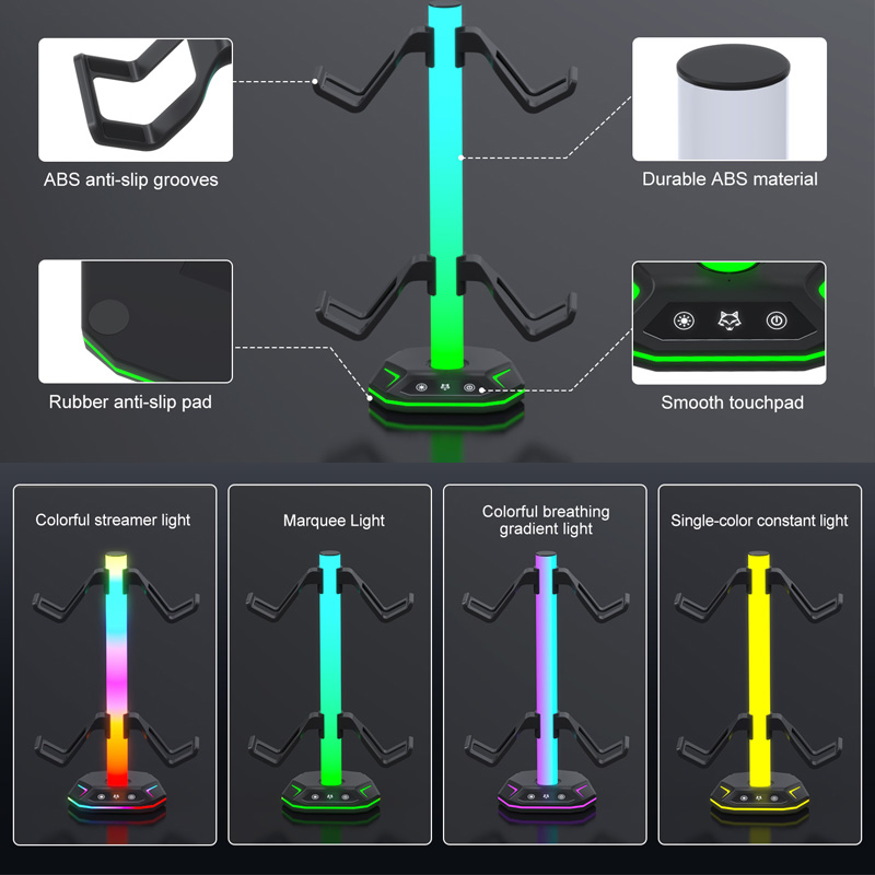 RGB Game Controller Headphone  - مراجعة Headphone Stand Desk وسعره