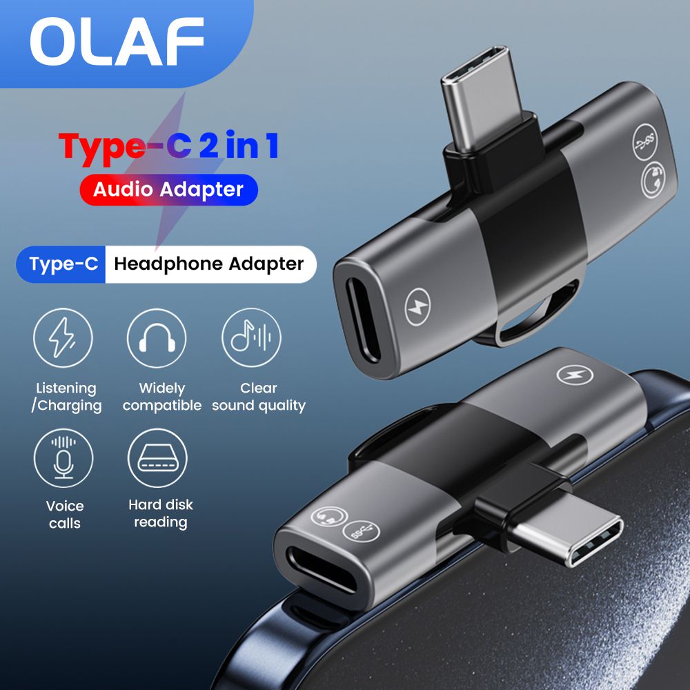 2 in 1 Type C Audio Adapter US - مراجعة Earphone Splitter Jack وسعره