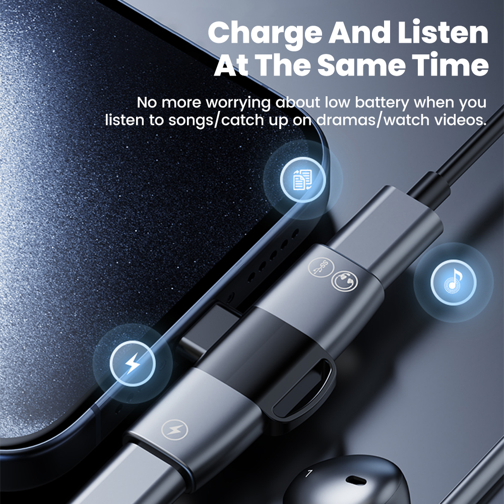 2 in 1 Type C Audio Adapter US - مراجعة Earphone Splitter Jack وسعره