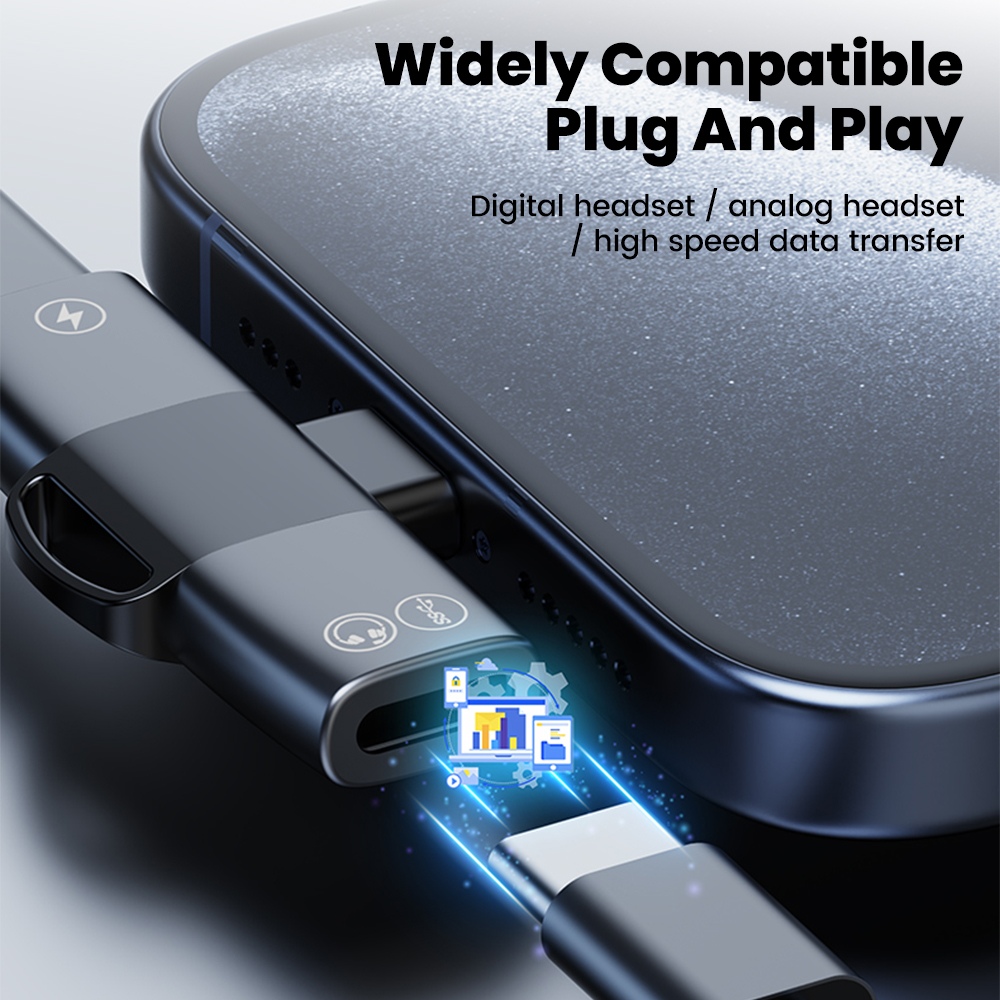 2 in 1 Type C Audio Adapter US - مراجعة Earphone Splitter Jack وسعره