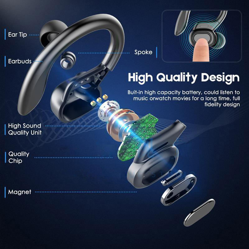 SP16 TWS Wireless Headphones B - مراجعة Sports Earphone Hook وسعره