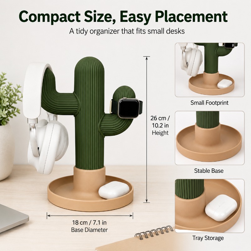 Minimalist Cactus Headset Stan - مراجعة Headphone Stand Desk وسعره